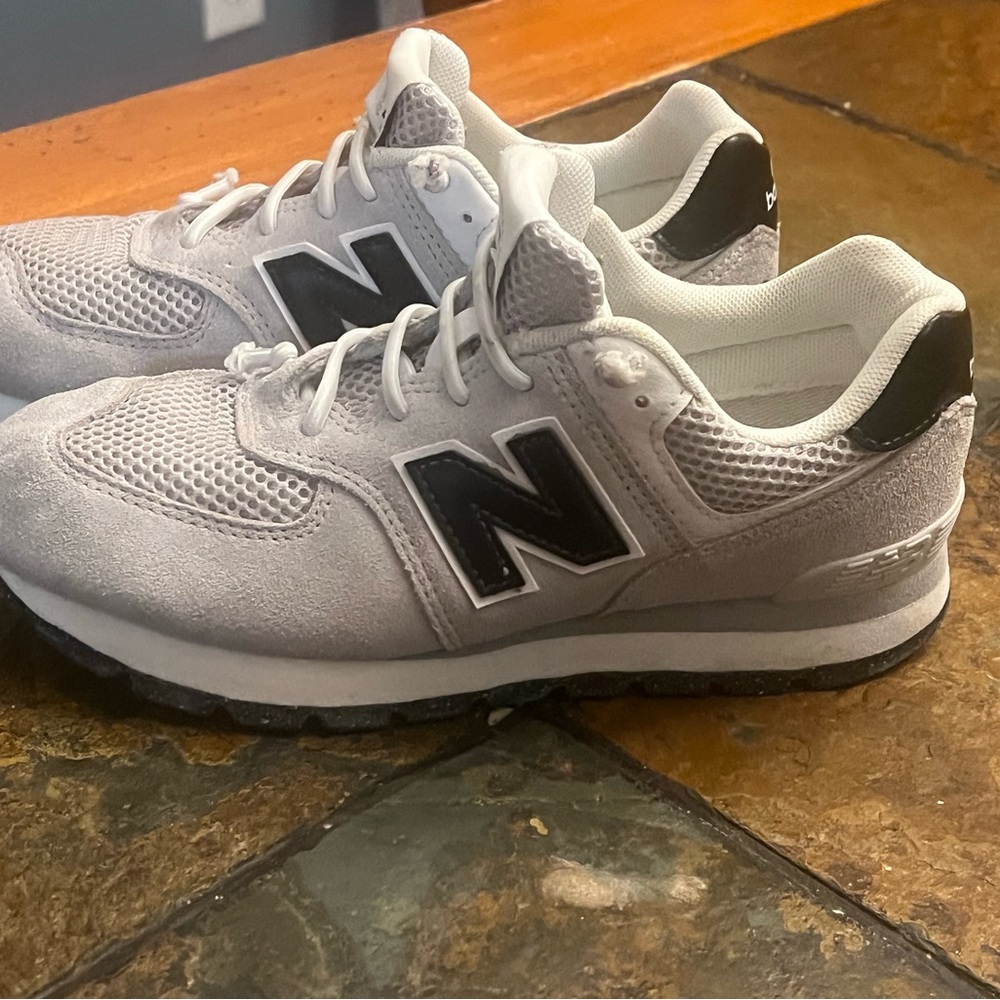 New Balance Light Gray and Black Sneakers